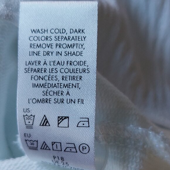 Calvin Klein White Long Sleeve Top Lace V-neck Insert & Sheer Layered Hem Sz XL - Picture 10 of 10